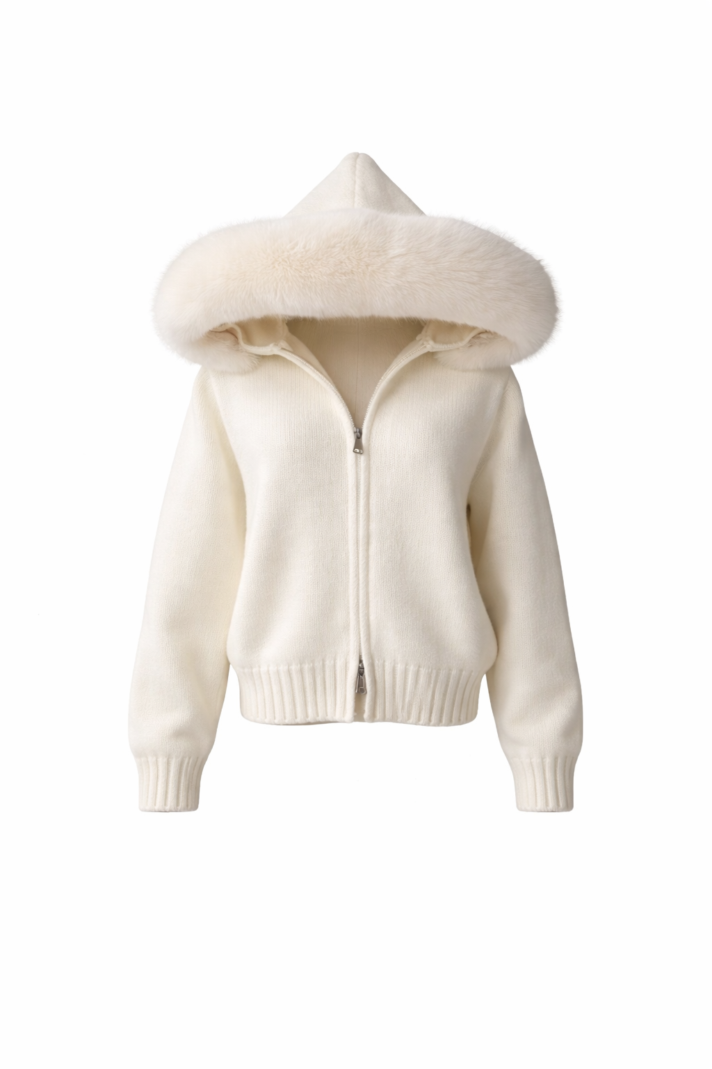 Bell Wool Zip - White