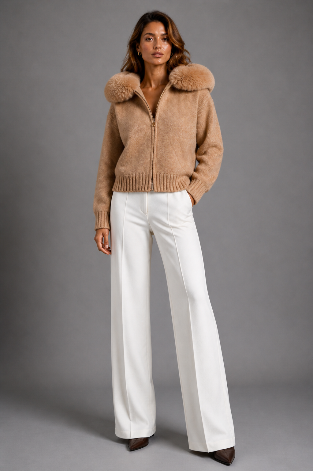 Bell Wool Zip - Carmel