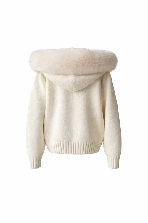 Bell Wool Zip - White