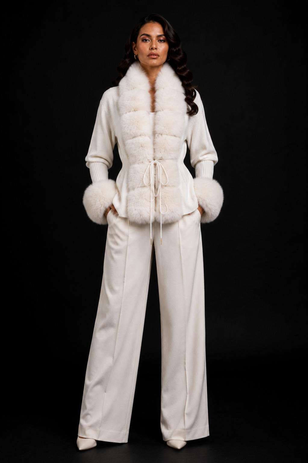 Furry Cashmere Knit - White