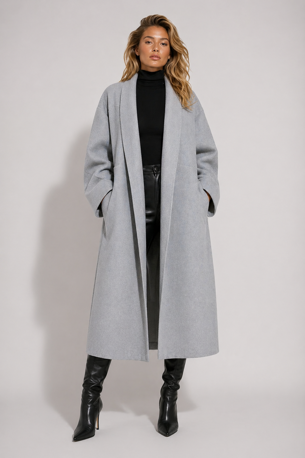 Longline Overcoat - Light Gray