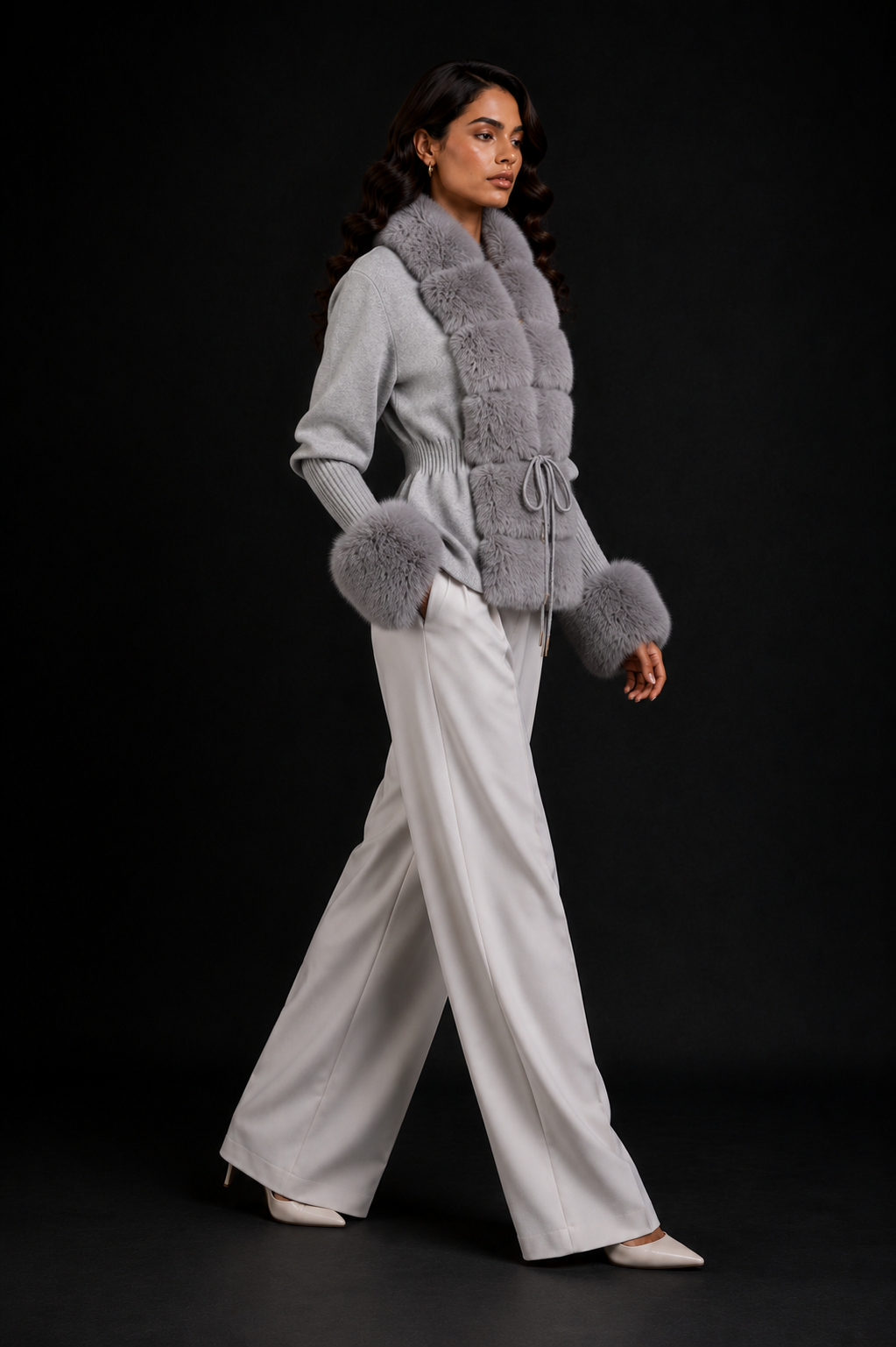 Furry Cashmere Knit - Grey
