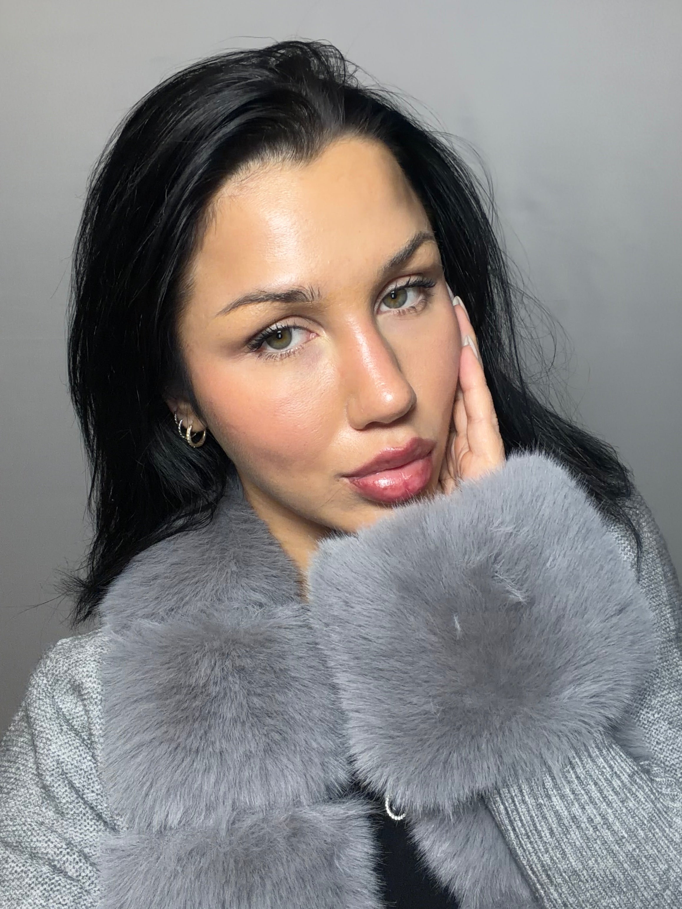 Furry Cashmere Knit - Grey