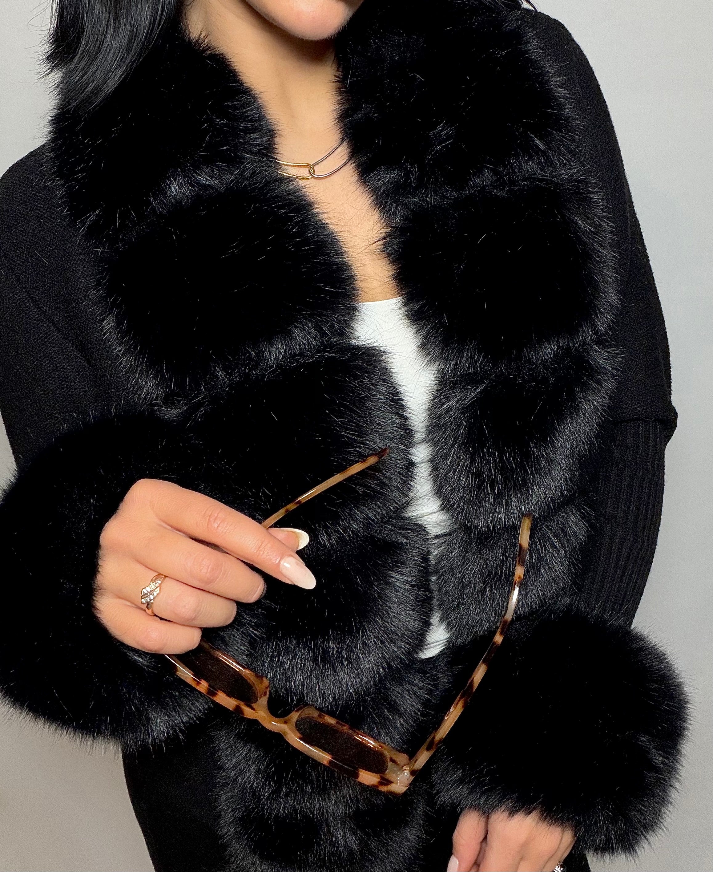 Furry Cashmere Knit - Black