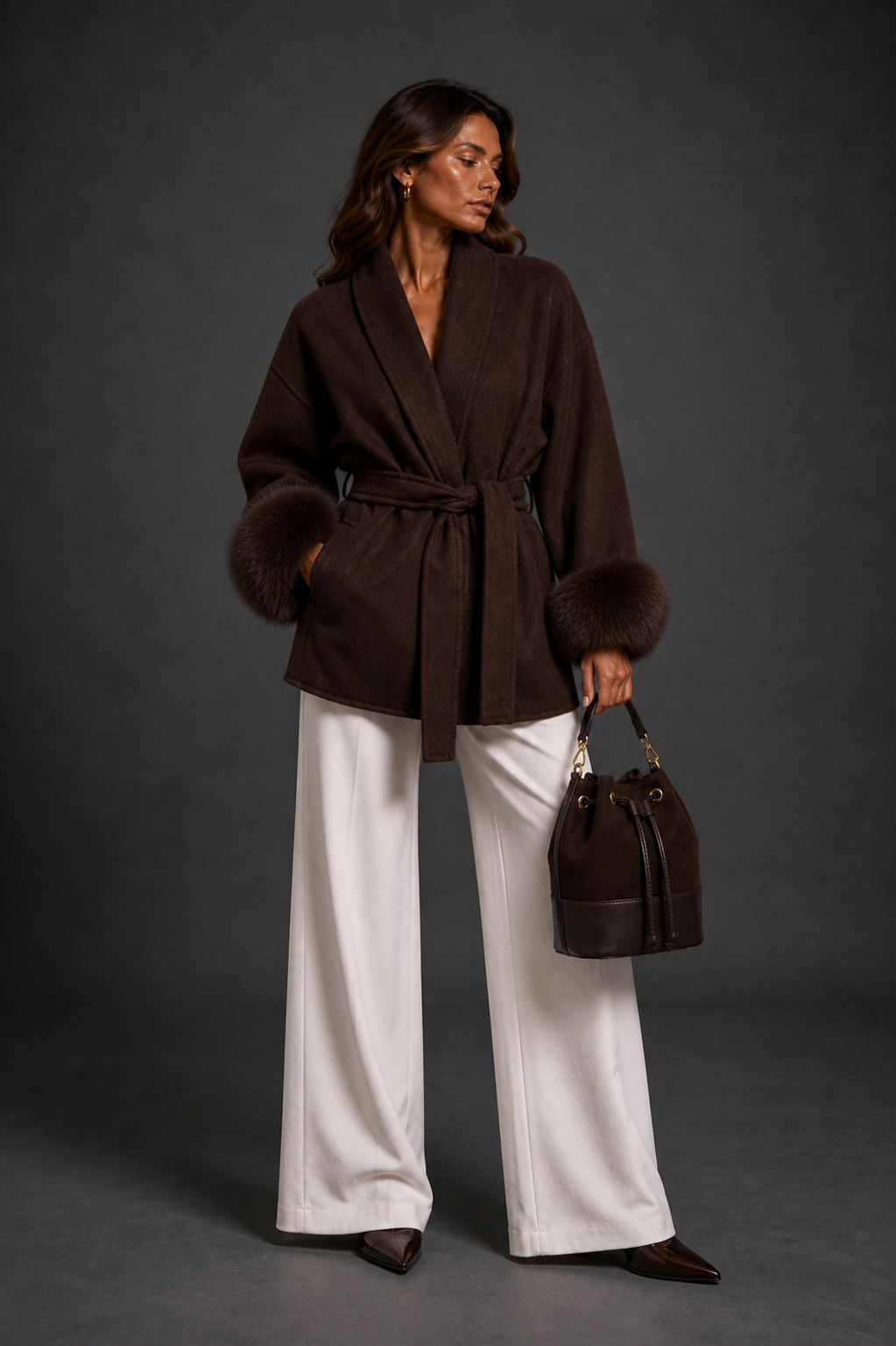 Daisey Wool Coat - Brown