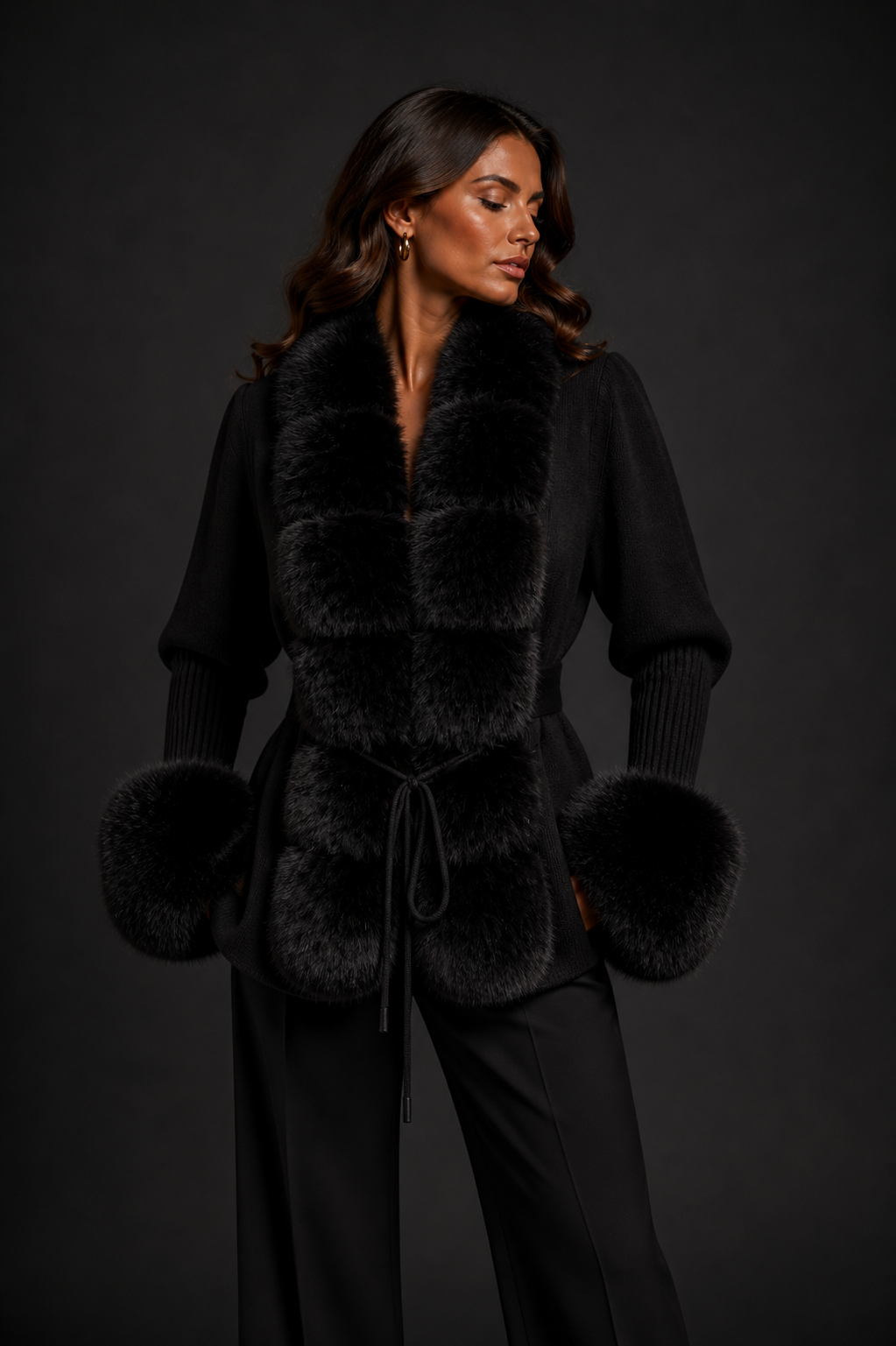 Furry Cashmere Knit - Black