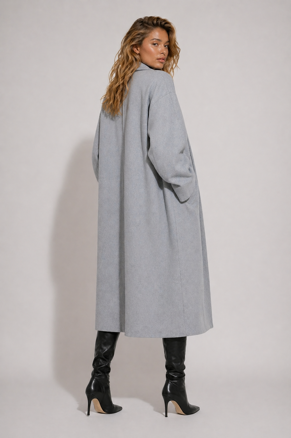 Longline Overcoat - Light Gray