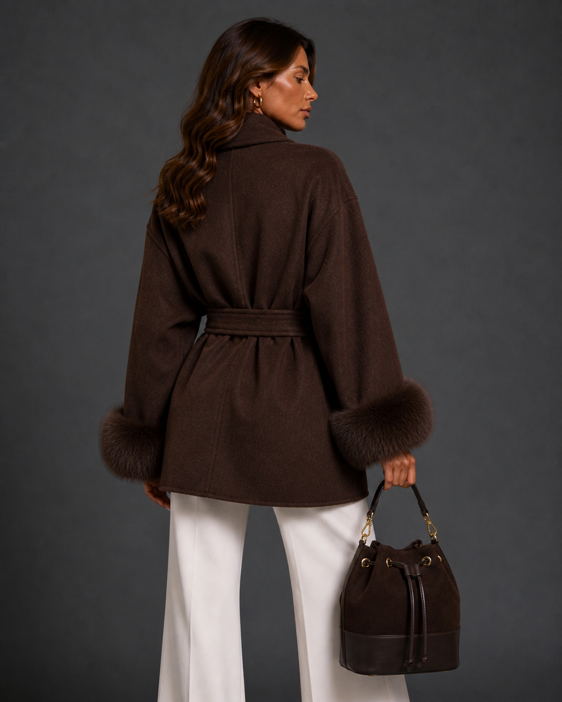 Daisey Wool Coat - Brown