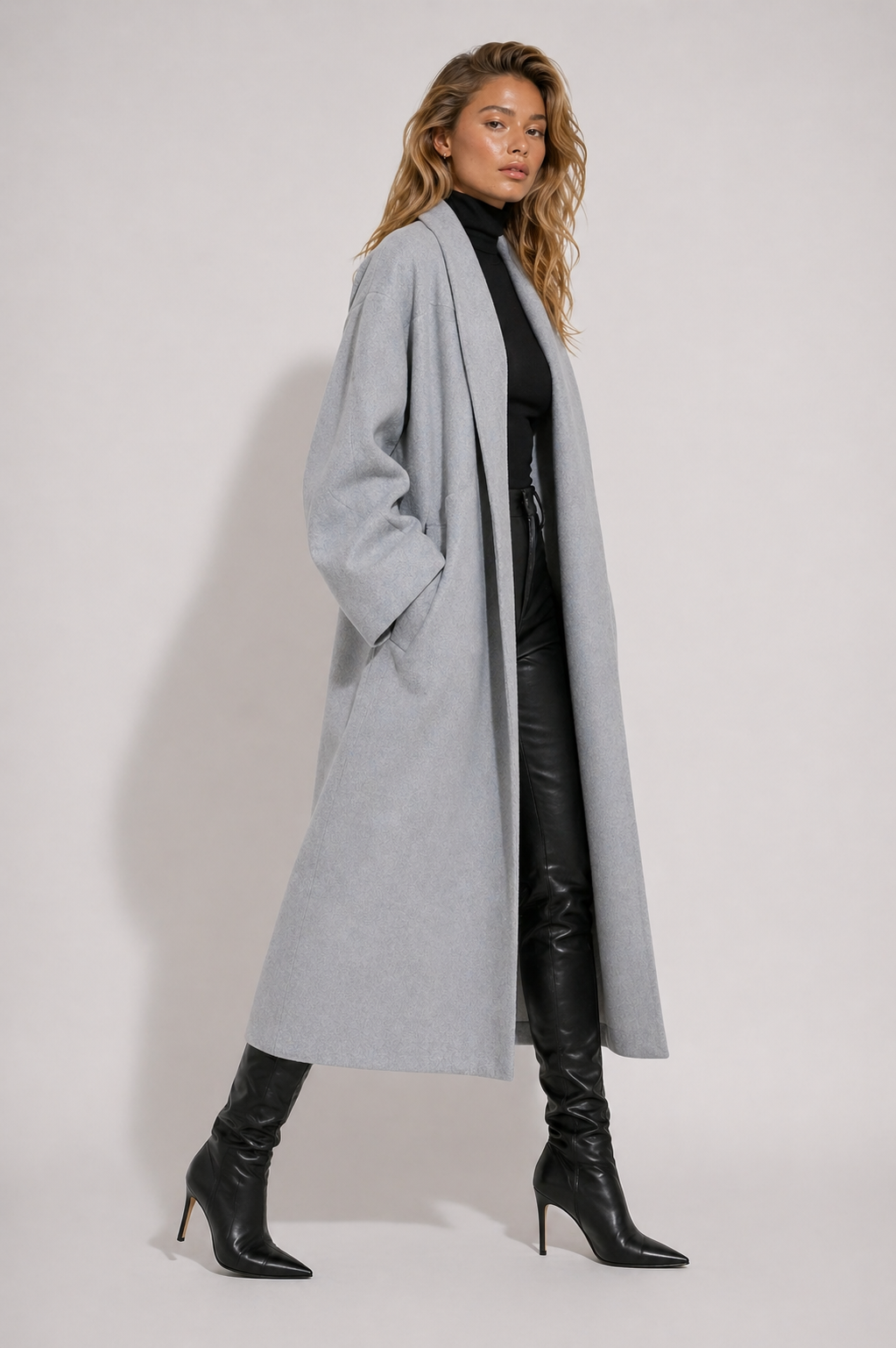 Longline Overcoat - Light Gray