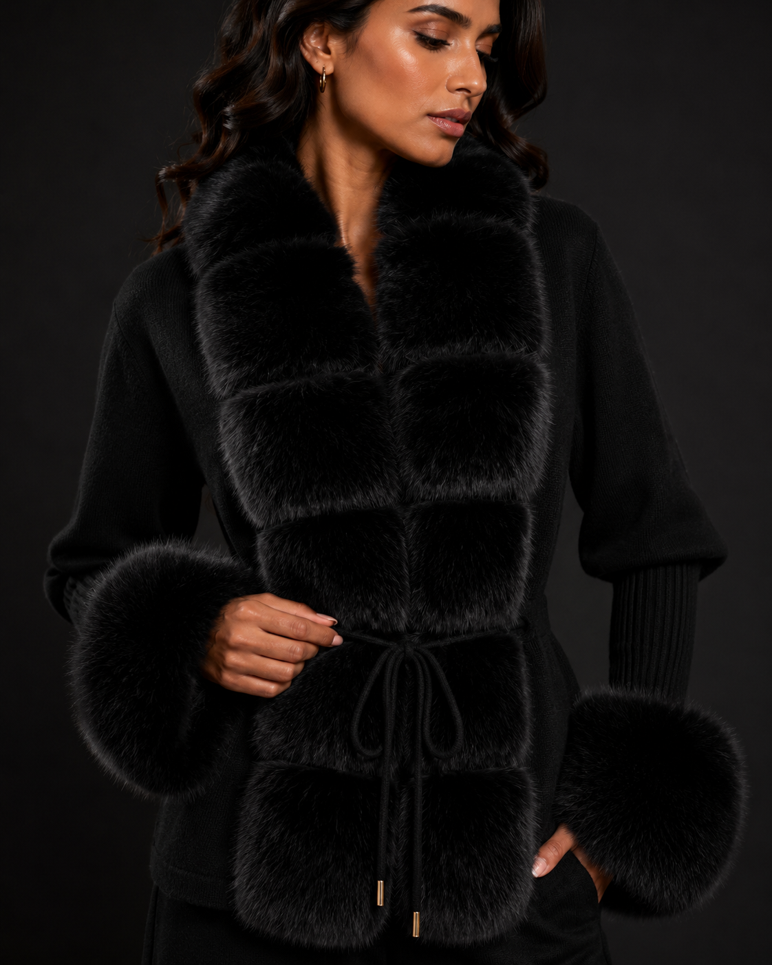Furry Cashmere Knit - Black