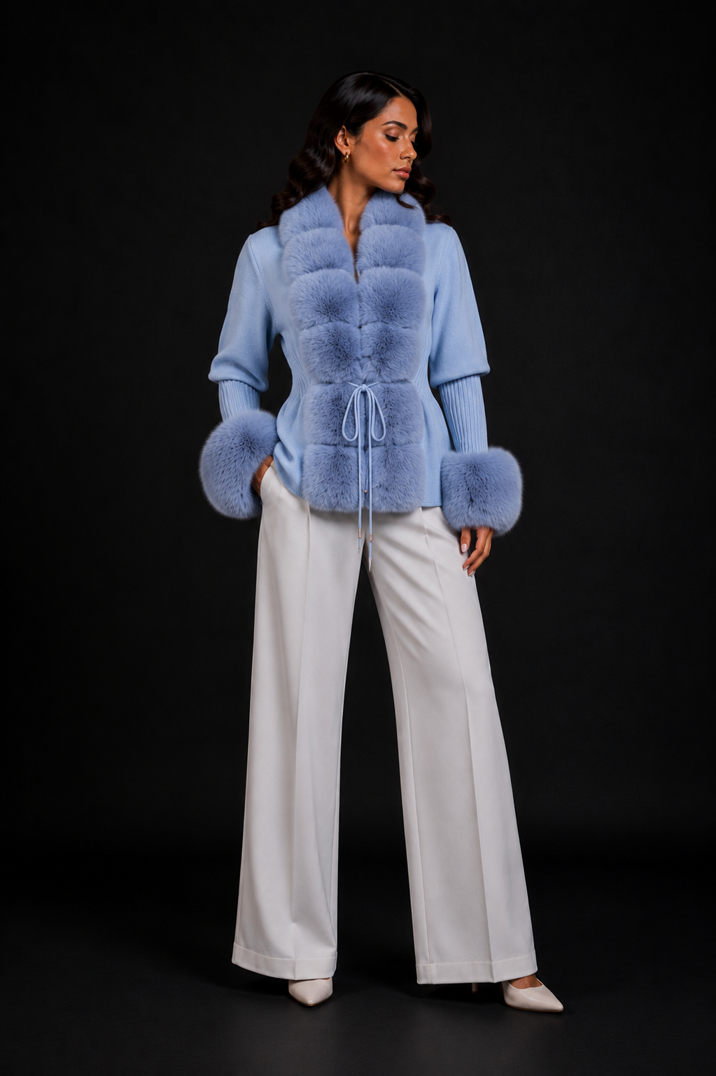 Furry Cashmere Knit - Blue