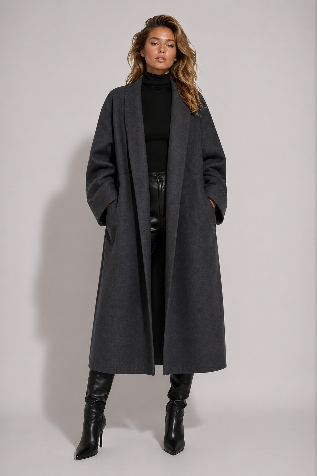 Longline Overcoat - Navy