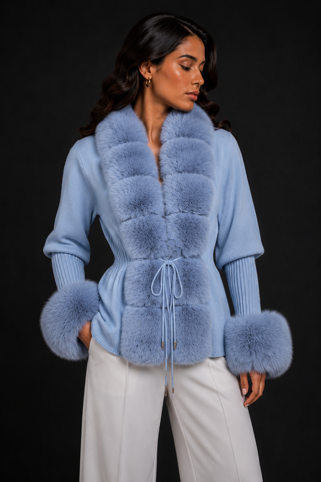 Furry Cashmere Knit - Blue