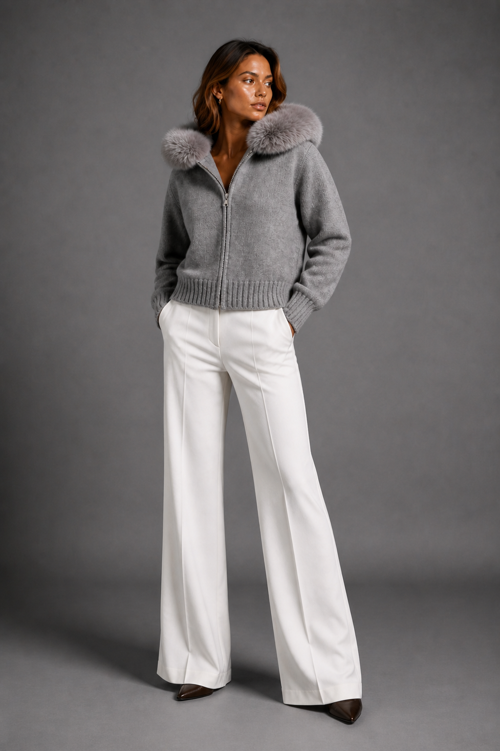 Bell Wool Zip - Grey