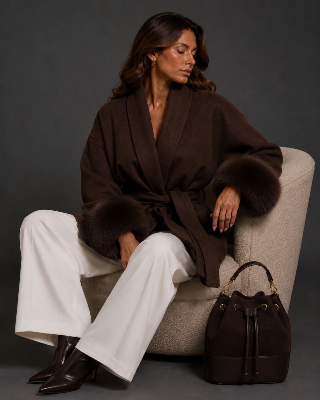 Daisey Wool Coat - Brown
