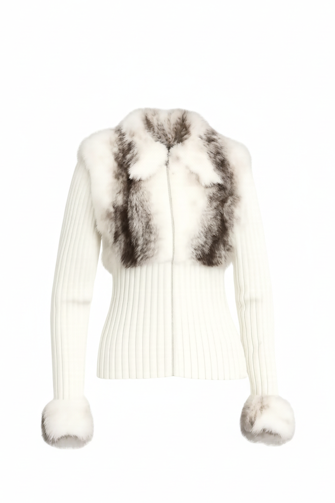 Icon Fur Zip - White