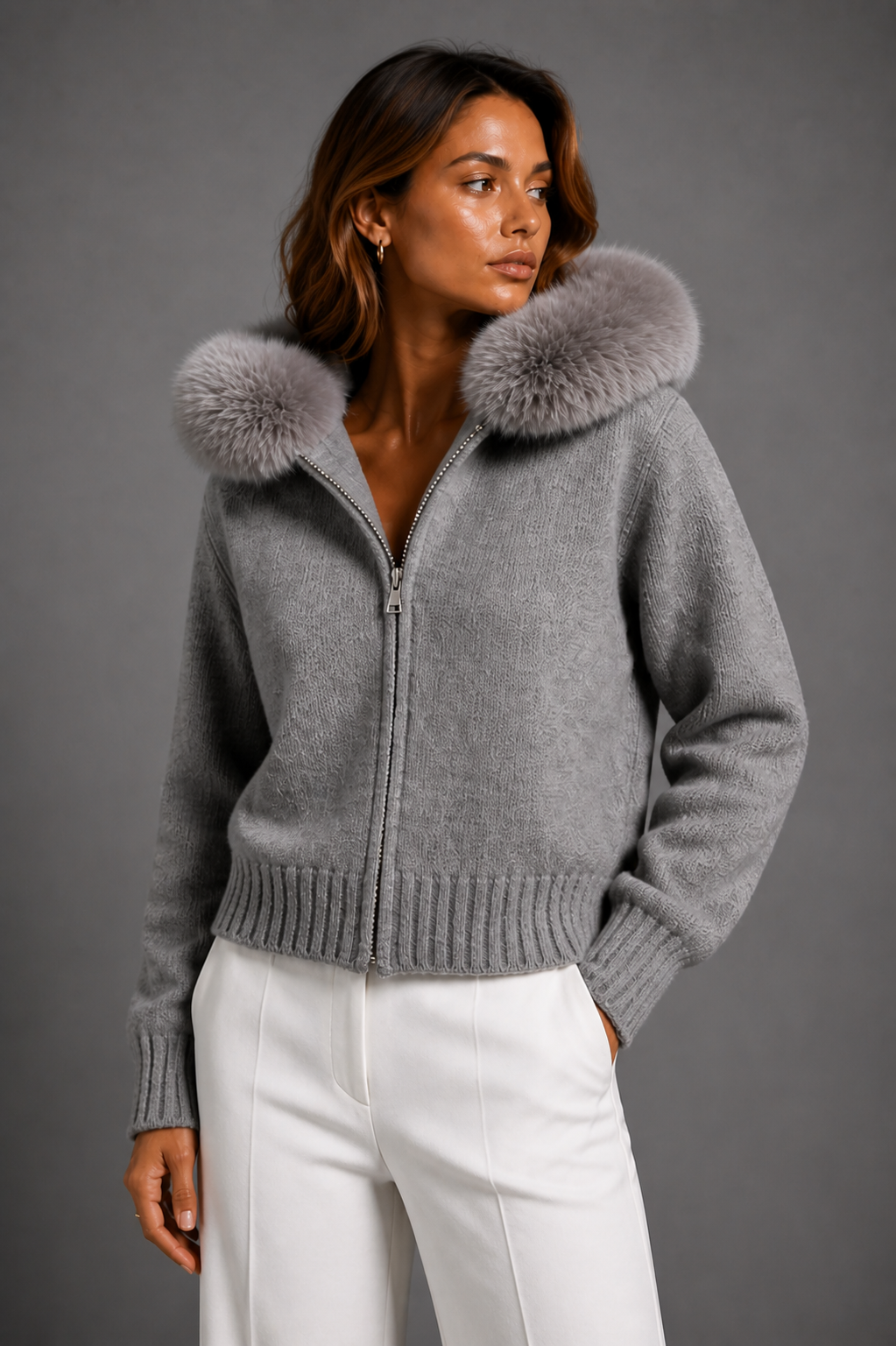 Bell Wool Zip - Grey