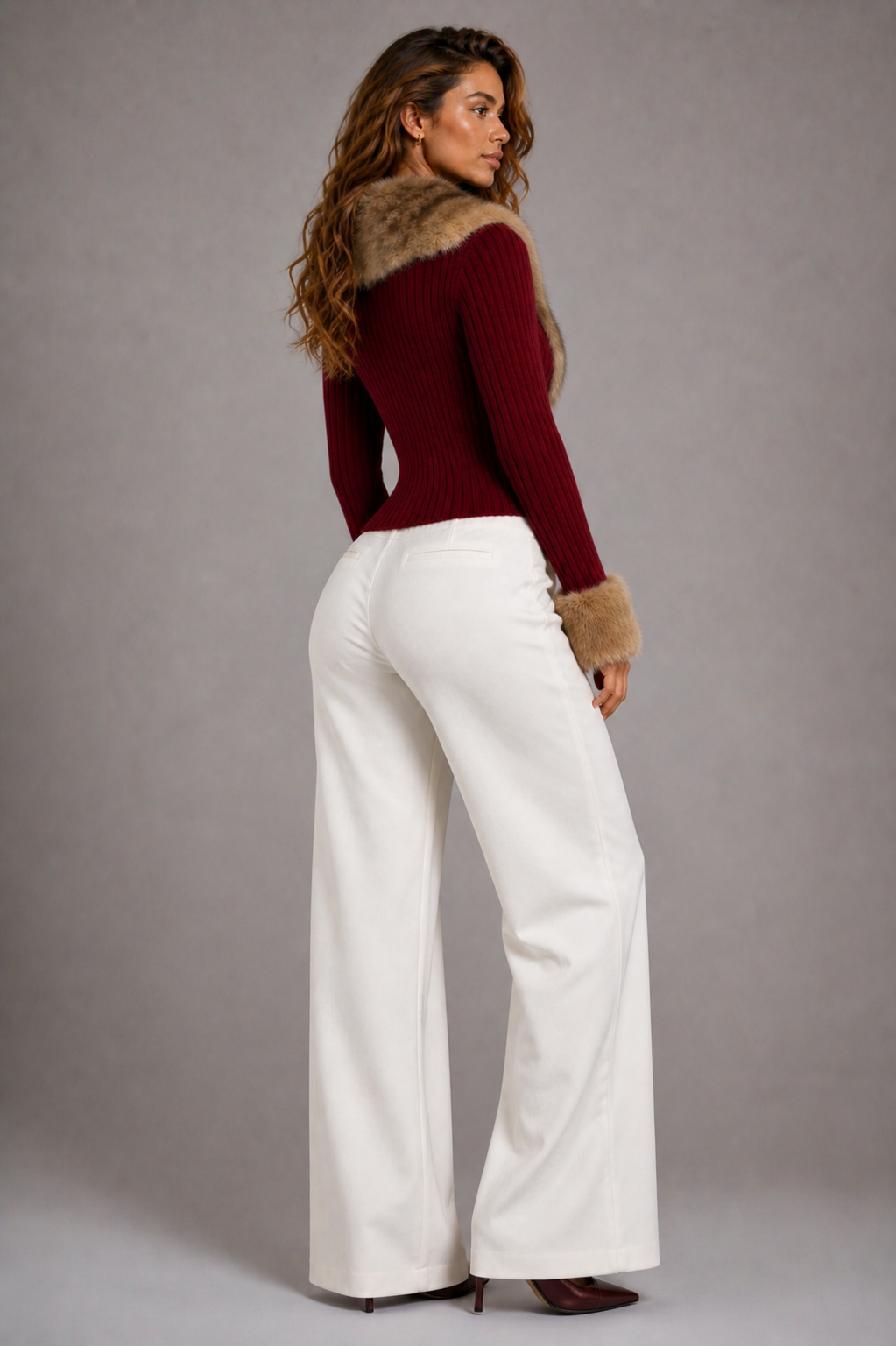 Icon Fur Zip - Burgundy