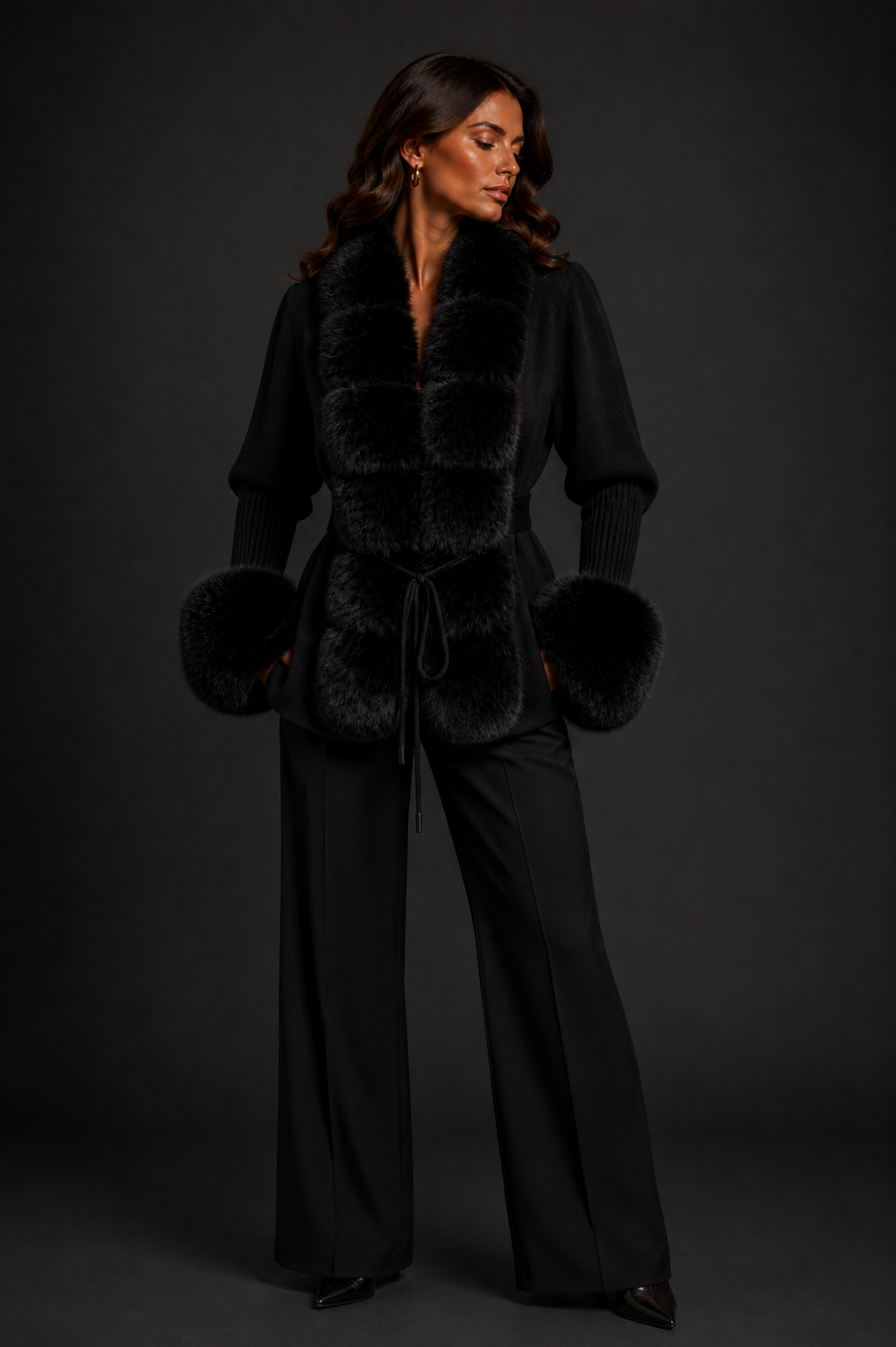 Furry Cashmere Knit - Black