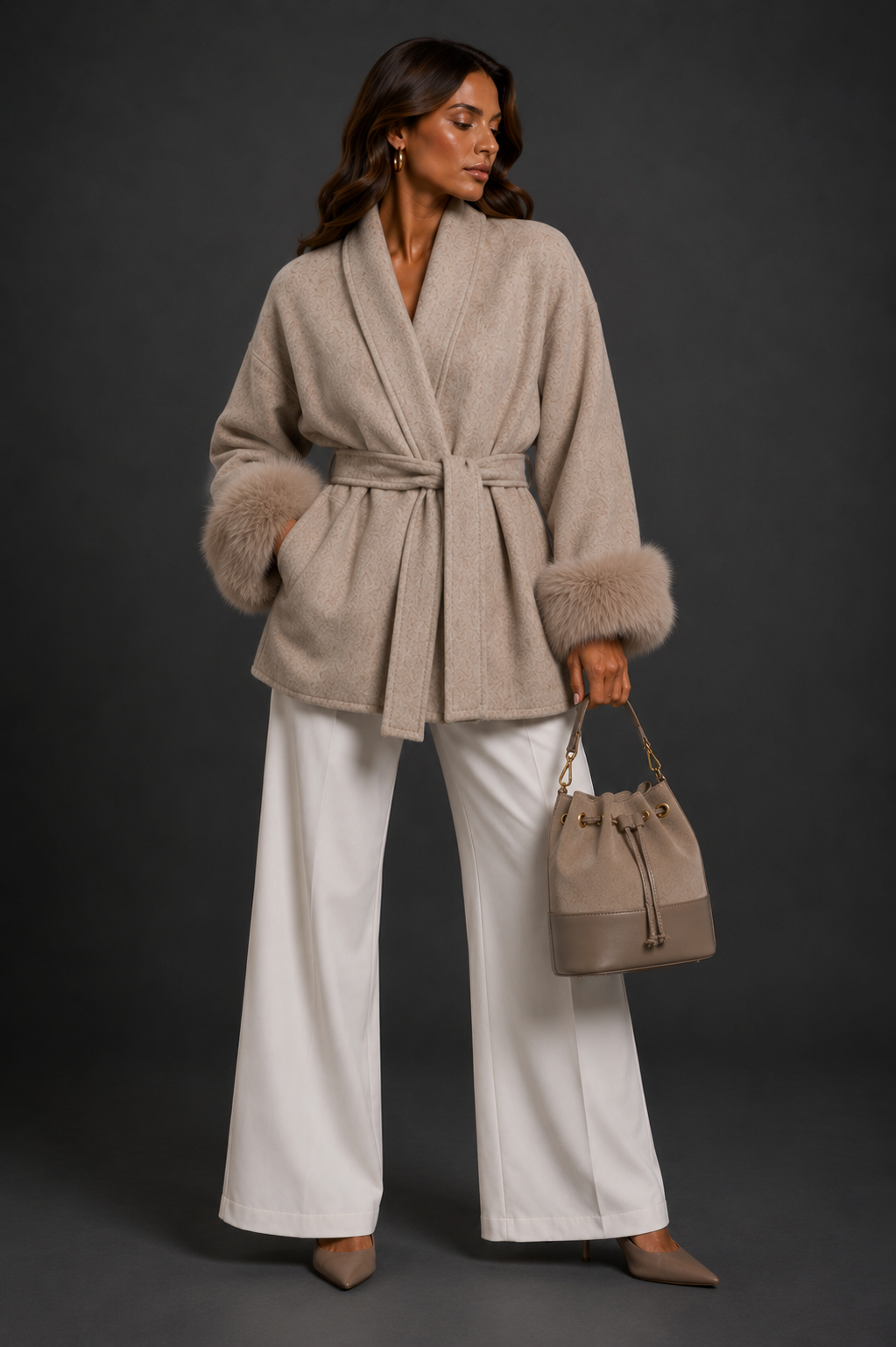 Daisey Wool Coat - Taupe