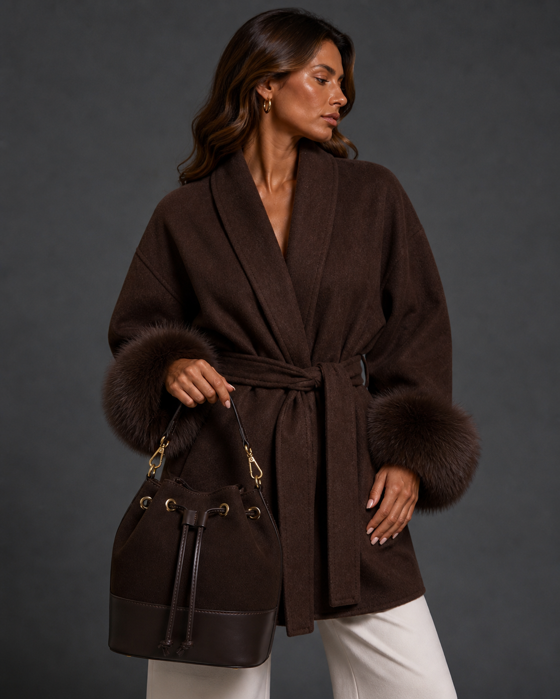 Daisey Wool Coat - Brown