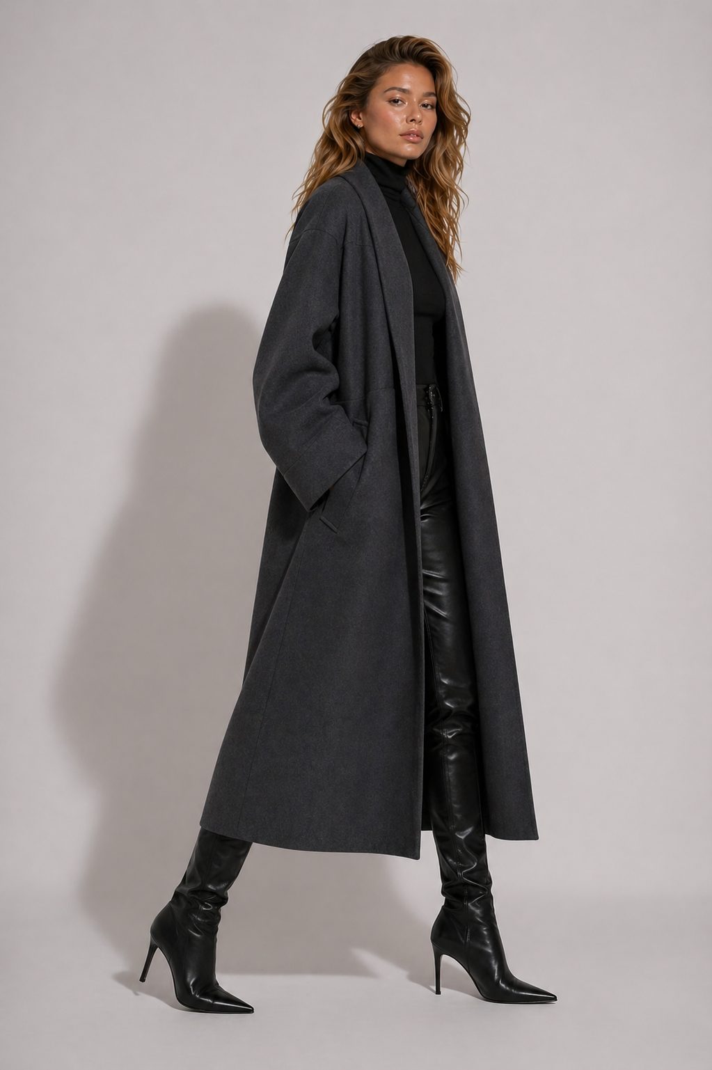 Longline Overcoat - Navy
