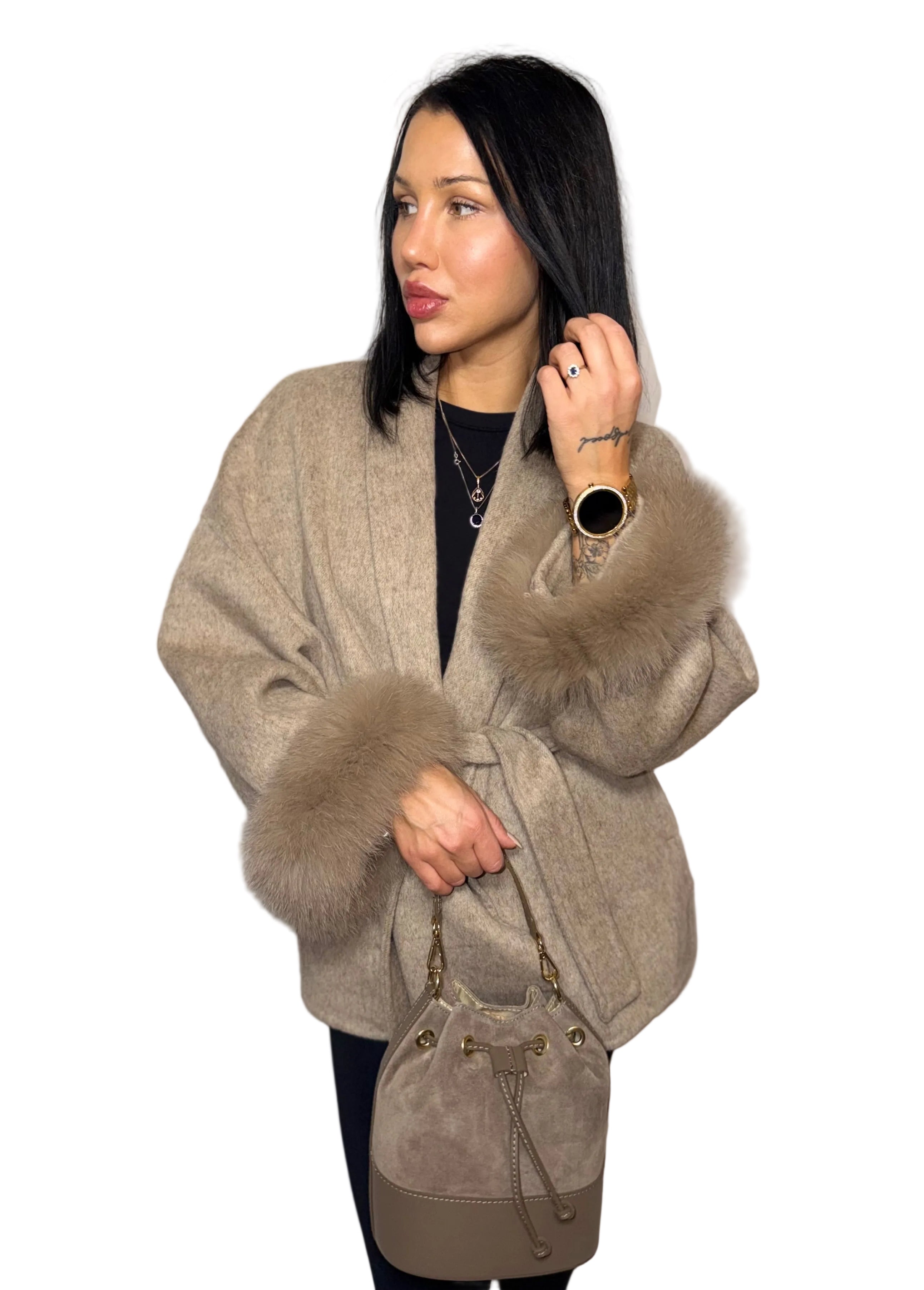 Daisey Wool Coat - Taupe