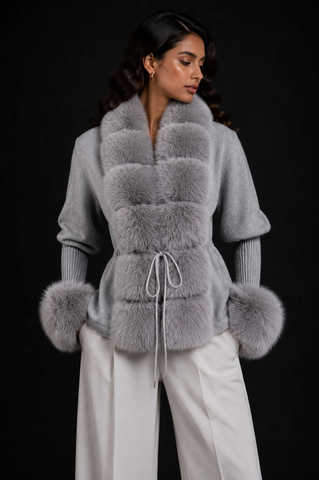 Furry Cashmere Knit - Grey