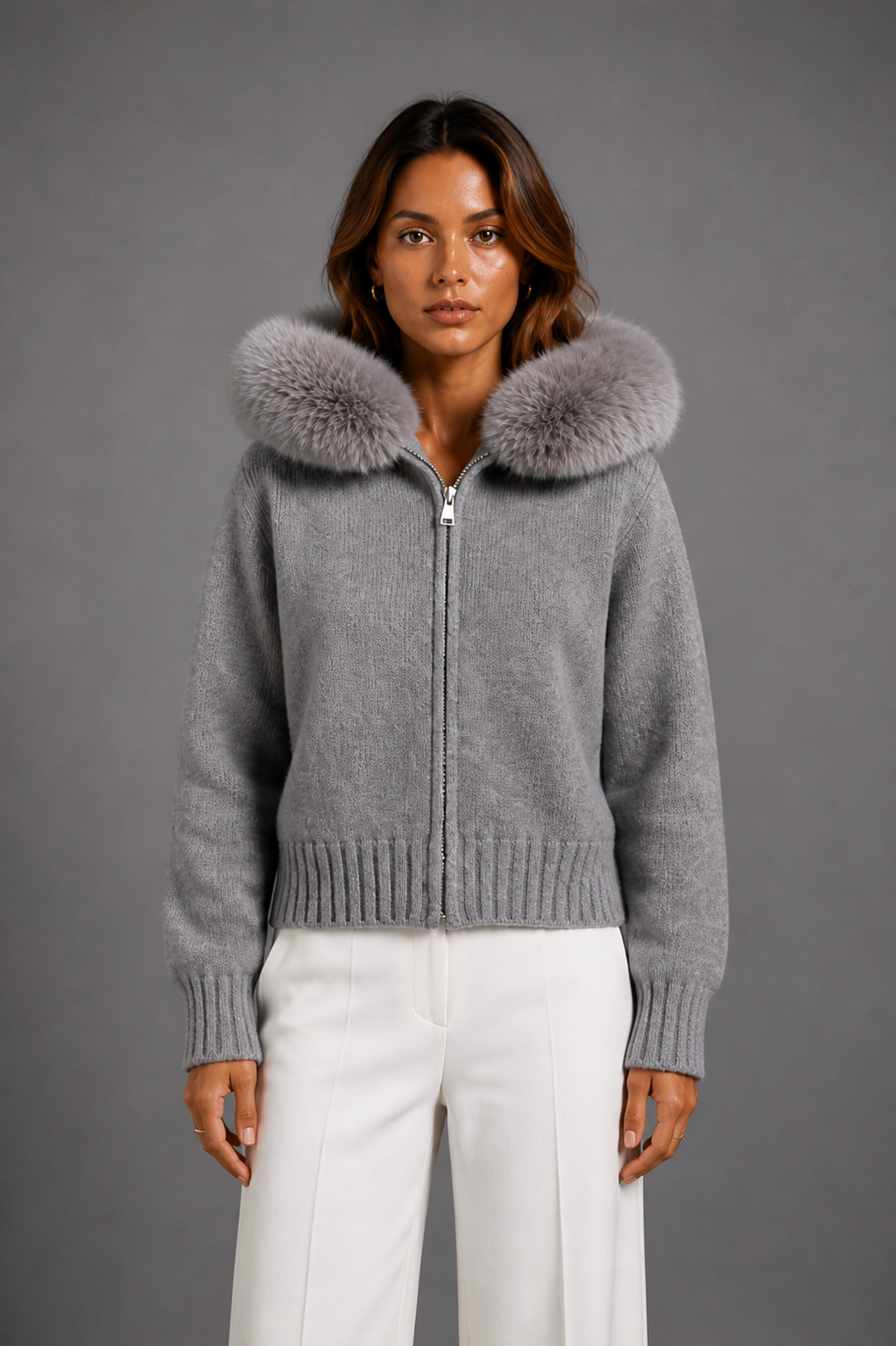 Bell Wool Zip - Grey
