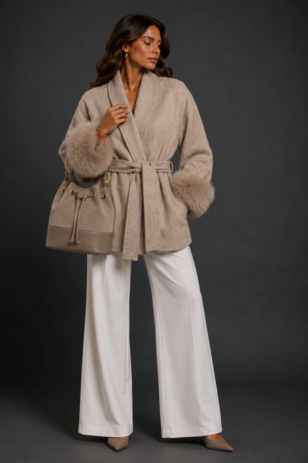 Daisey Wool Coat - Taupe