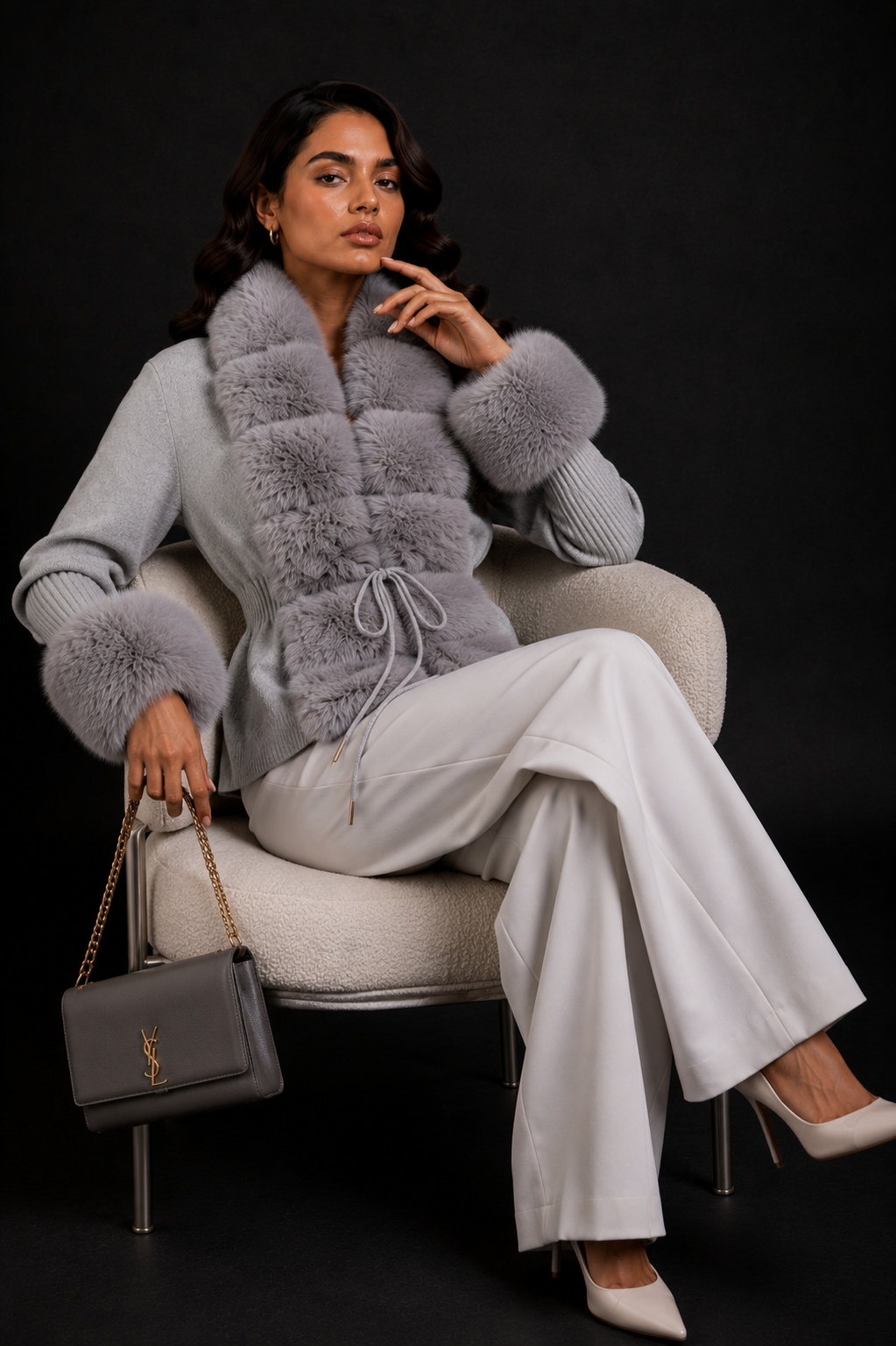 Furry Cashmere Knit - Grey