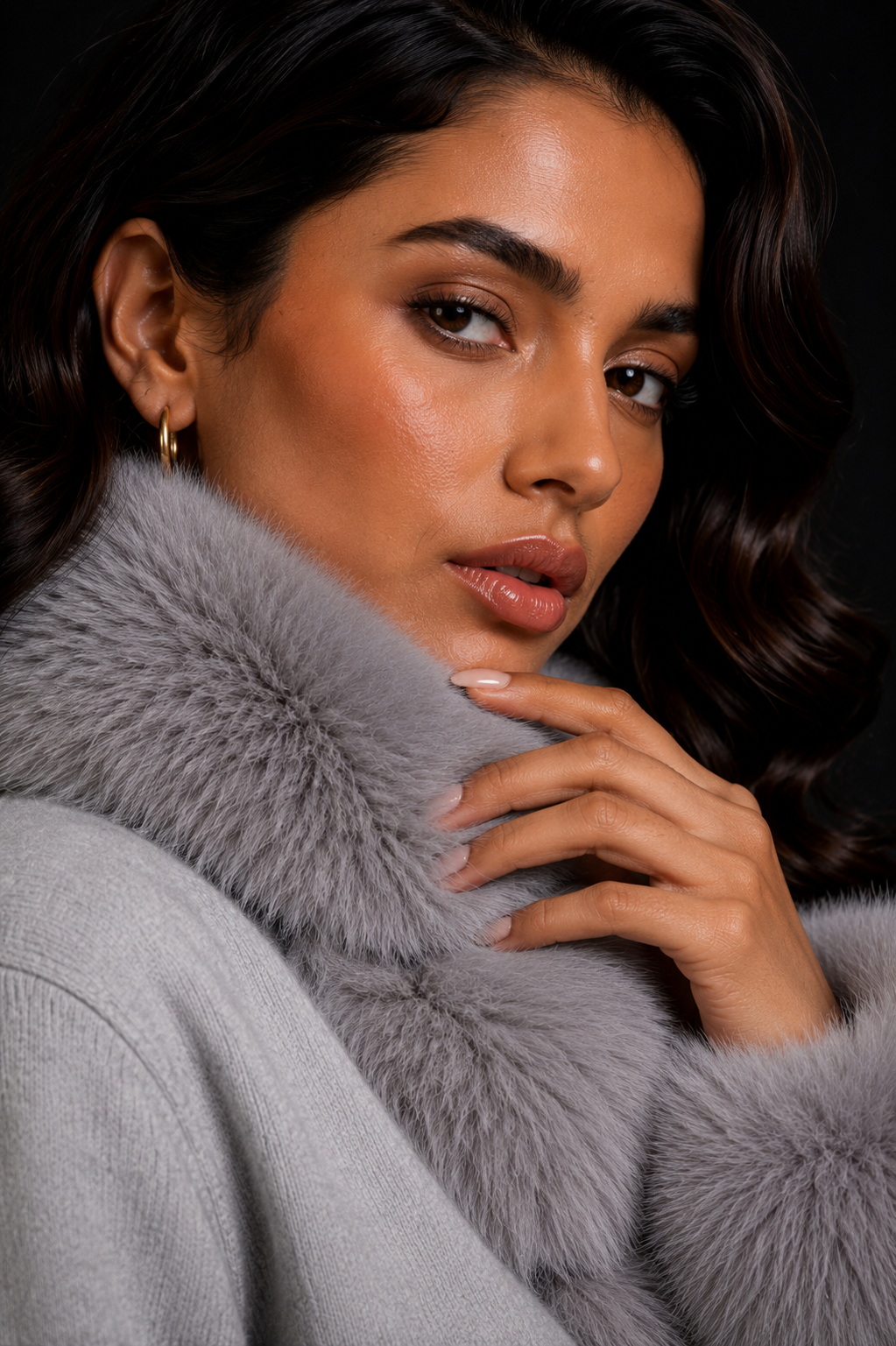 Furry Cashmere Knit - Grey