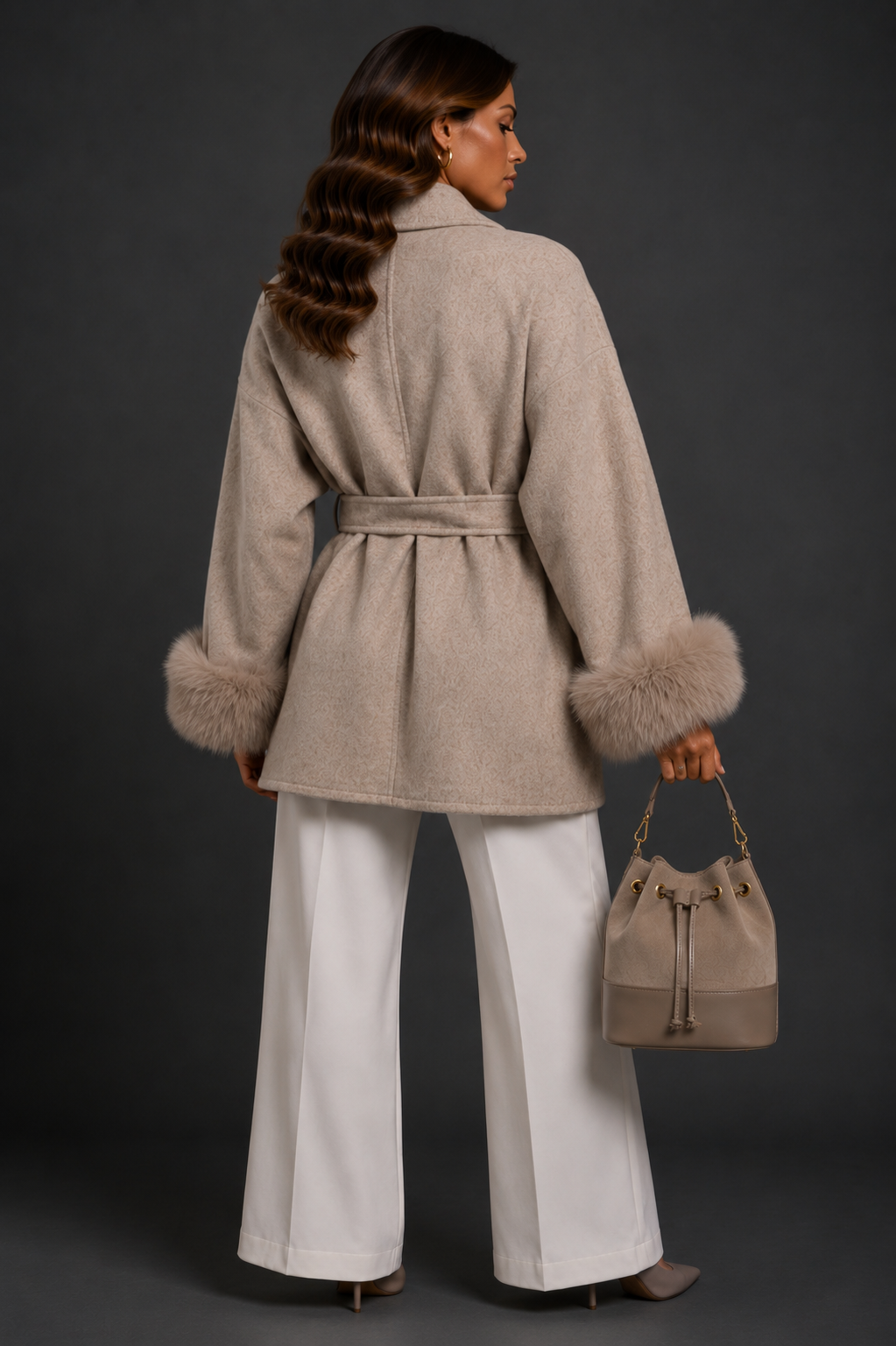 Daisey Wool Coat - Taupe