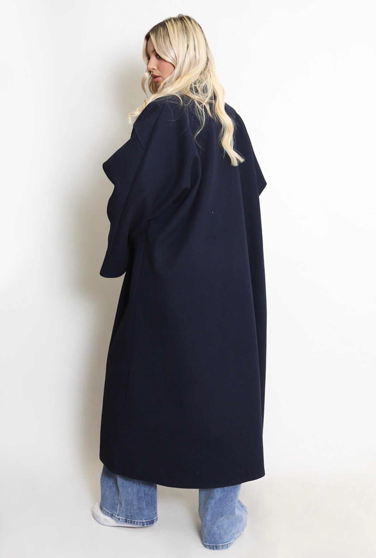 Longline Overcoat - Navy