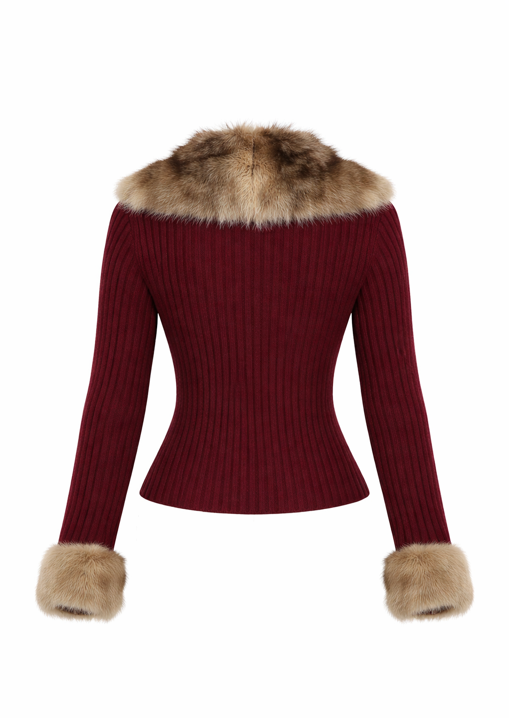 Icon Fur Zip - Burgundy
