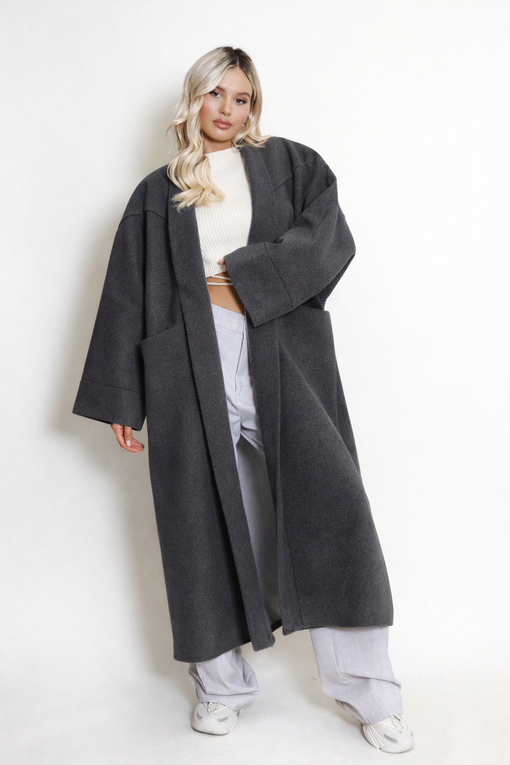 Longline Overcoat - Dark Gray